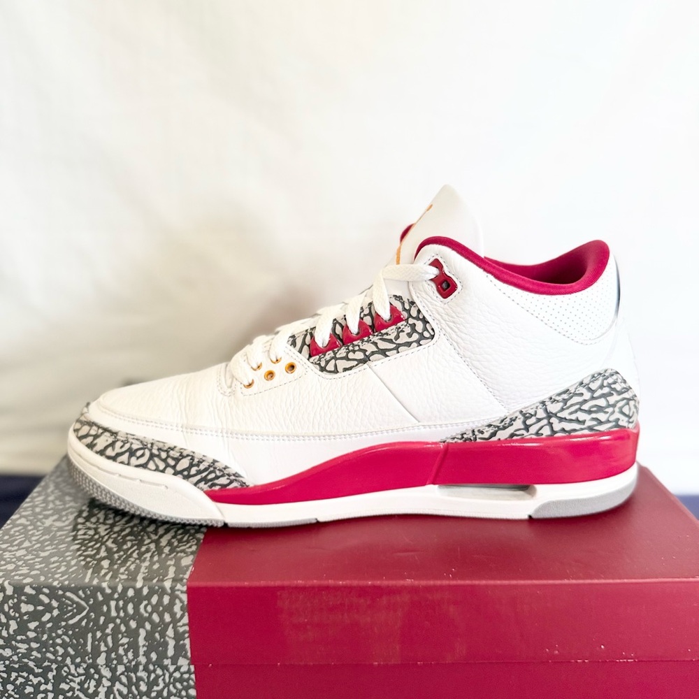 AUTHENTIC Jordan 3 Retro Cardinal Red size 12 CT8532-126 2022 PRE-OWNED w/ box - Picture 4 of 9